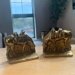 Source Unknown Brass Horse Bookends